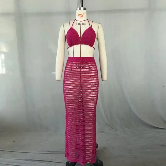 Orange bathing suit cover up set - Picture 2 of 2